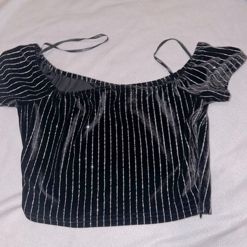 Black velvet sparkly going out top